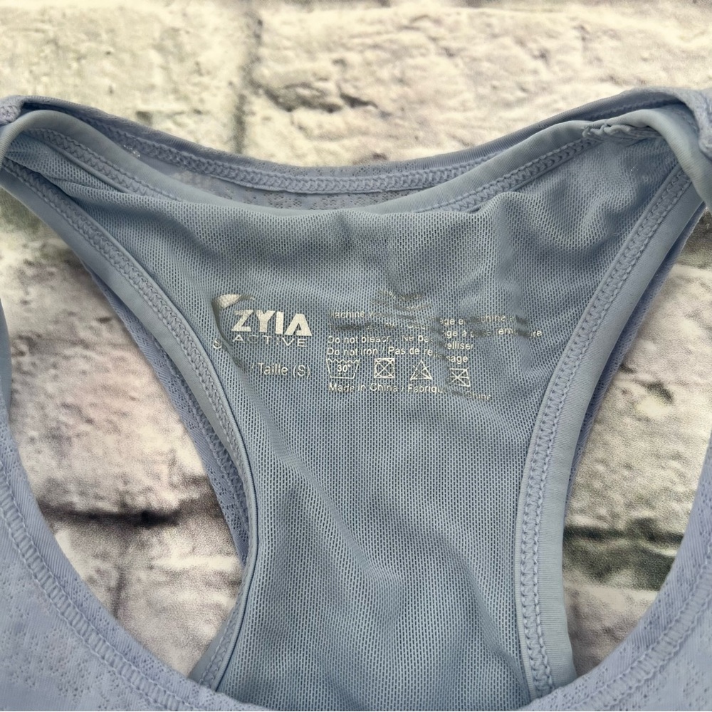 ZYIA Active Women's Light Blue Tank Top Size Small Built in Padded Sports Bra - Picture 4 of 11